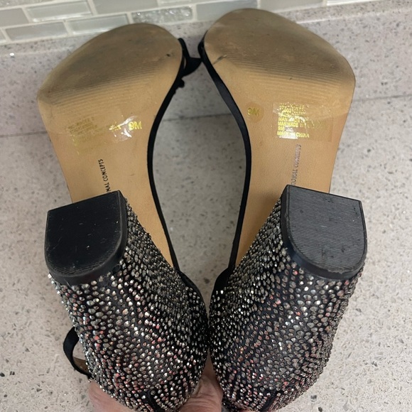 INC Size 9 International Concepts Elegant Black Embellished Women's Block Heels - Picture 7 of 10